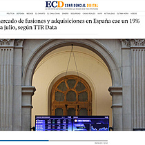 El mercado de fusiones y adquisiciones en Espaa cae un 19% hasta julio, segn TTR Data